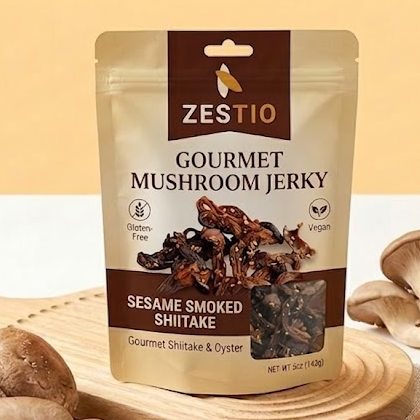 Zestio Gourmet Mushroom Jerky bag